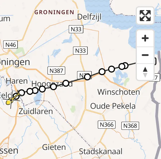 Vlucht Traumahelikopter PH-MAA van Drieborg naar Groningen Airport Eelde op vrijdag 24 mei 2024 12:24