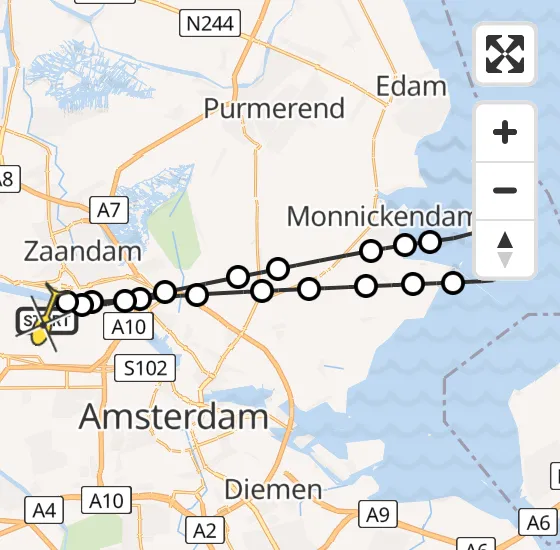 Vlucht Traumahelikopter PH-TTR van Amsterdam Heliport naar Amsterdam Heliport op vrijdag 24 mei 2024 13:38