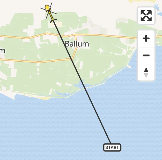 Vlucht Ambulancehelikopter PH-OOP van Ballum naar Ameland Airport Ballum op zaterdag 25 mei 2024 1:53