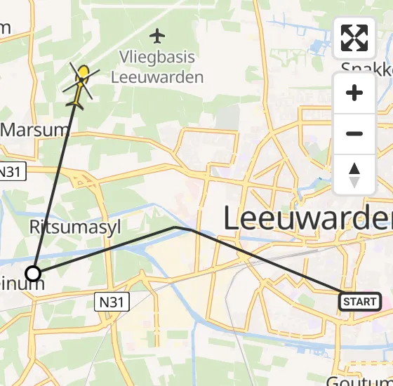 Vlucht Ambulancehelikopter PH-OOP van Leeuwarden naar Leeuwarden op zaterdag 25 mei 2024 2:56
