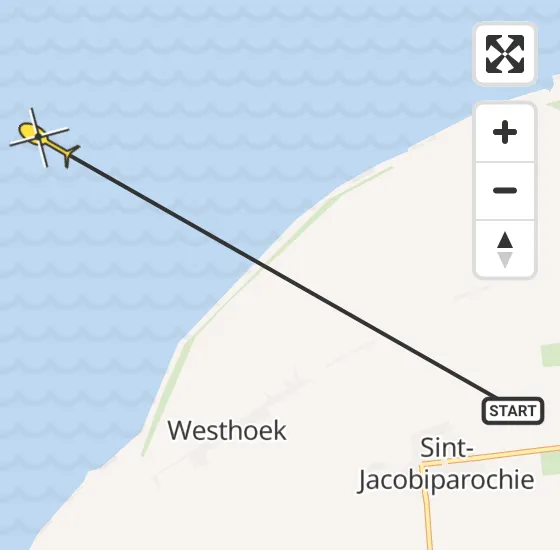 Vlucht Ambulancehelikopter PH-OOP van St.-Jacobiparochie naar Oosterend op zaterdag 25 mei 2024 10:16