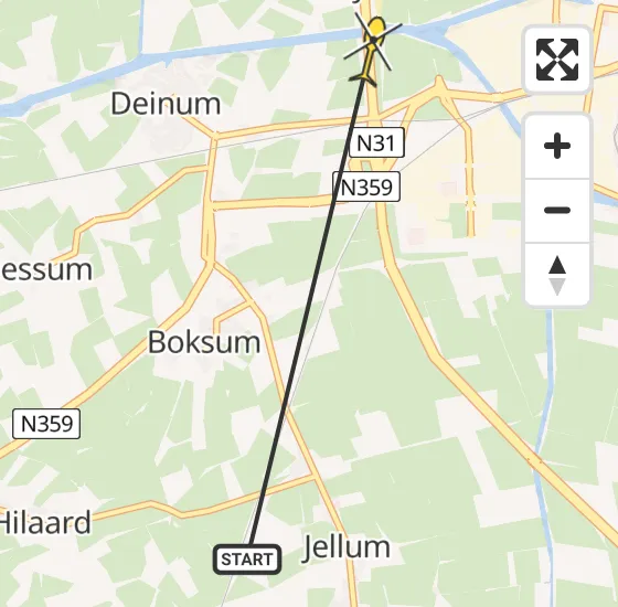 Vlucht Ambulancehelikopter PH-OOP van Bears naar Leeuwarden op zaterdag 25 mei 2024 11:37