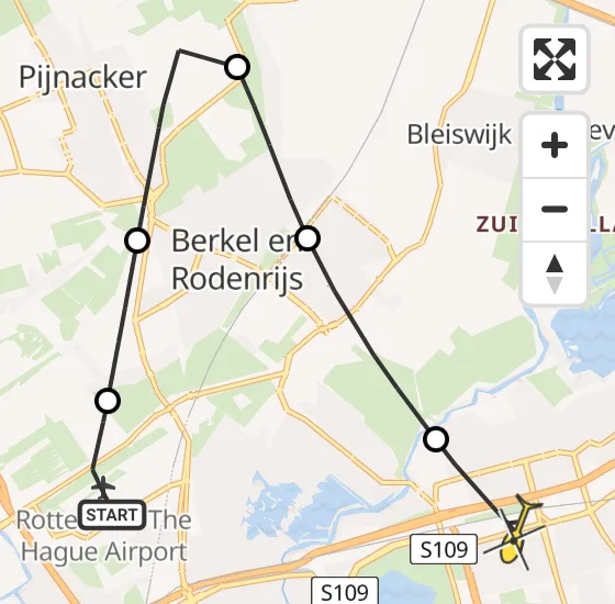 Vlucht Traumahelikopter PH-UMC van Rotterdam The Hague Airport naar Rotterdam op zaterdag 25 mei 2024 15:12