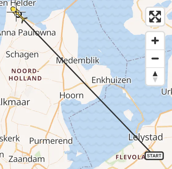 Vlucht Traumahelikopter PH-TTR van Lelystad Airport naar Vliegveld De Kooy op zaterdag 25 mei 2024 15:14