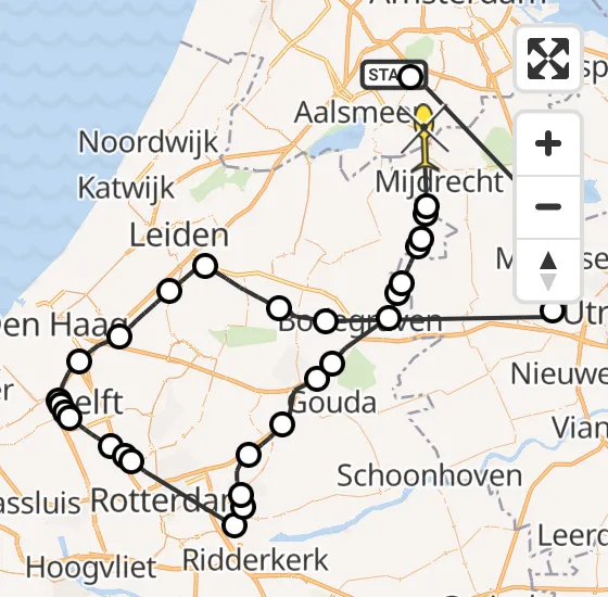 Vlucht Politiehelikopter PH-PXE van Aalsmeer naar Uithoorn op zaterdag 25 mei 2024 15:16