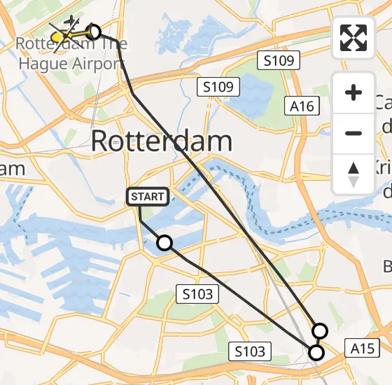 Vlucht Traumahelikopter PH-UMC van Erasmus MC naar Rotterdam The Hague Airport op zaterdag 25 mei 2024 16:10