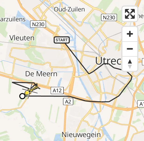 Vlucht Politiehelikopter PH-PXB van Utrecht naar De Meern op zondag 26 mei 2024 10:14