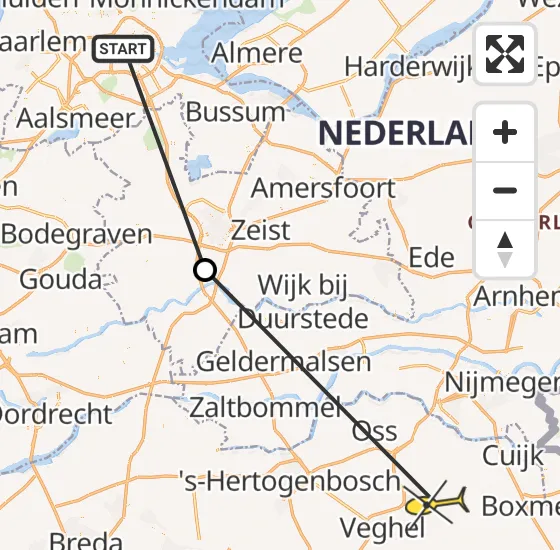 Vlucht Traumahelikopter PH-TTR van Amsterdam naar Vliegbasis Volkel op zondag 26 mei 2024 18:09