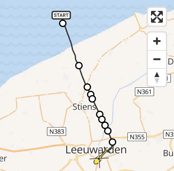 Vlucht Ambulancehelikopter PH-OOP van Ferwert naar Leeuwarden op maandag 27 mei 2024 12:18
