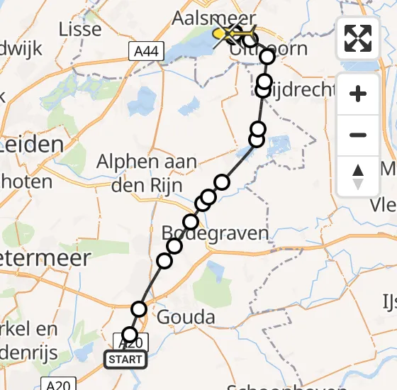 Vlucht Traumahelikopter PH-UMC van Nieuwerkerk aan den IJssel naar Aalsmeer op zaterdag 1 juni 2024 17:31