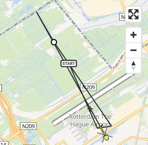 Vlucht Traumahelikopter PH-UMC van Rotterdam The Hague Airport naar Rotterdam The Hague Airport op zaterdag 1 juni 2024 18:19