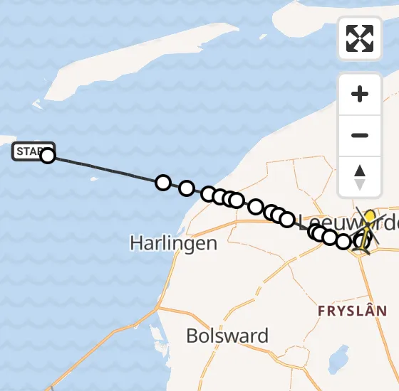 Vlucht Ambulancehelikopter PH-OOP van Vlieland naar Leeuwarden op zondag 2 juni 2024 3:29