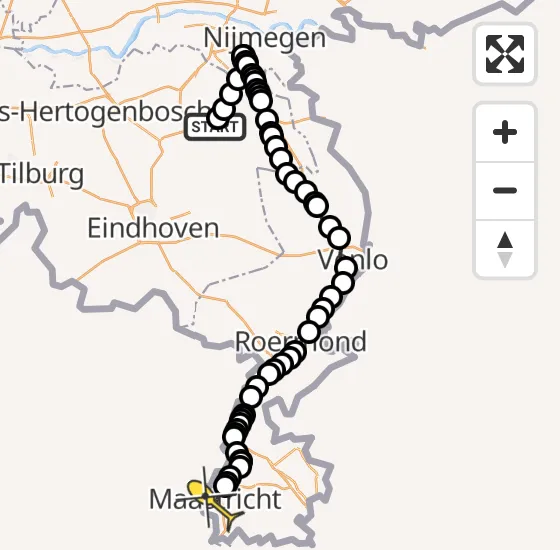 Vlucht Politiehelikopter PH-PXF van Vliegbasis Volkel naar Maastricht op zondag 2 juni 2024 19:57