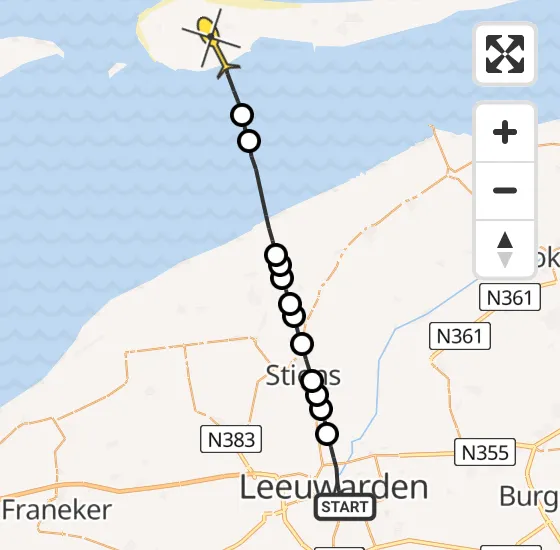 Vlucht Ambulancehelikopter PH-OOP van Leeuwarden naar Ballum op zondag 2 juni 2024 20:24