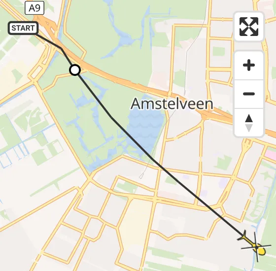 Vlucht Politiehelikopter PH-PXY van Schiphol naar Amstelveen op zondag 2 juni 2024 20:42