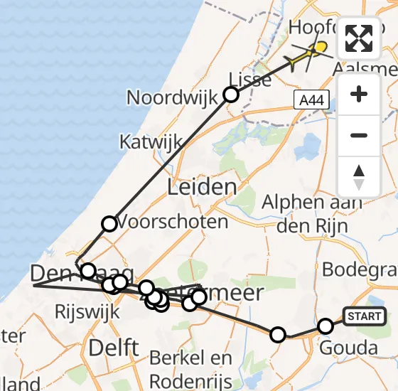 Vlucht Politiehelikopter PH-PXY van Reeuwijk naar Nieuw-Vennep op dinsdag 4 juni 2024 11:56