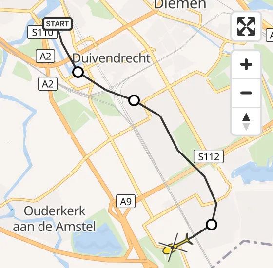 Vlucht Traumahelikopter PH-TTR van Amsterdam naar Academisch Medisch Centrum (AMC) op dinsdag 4 juni 2024 15:19