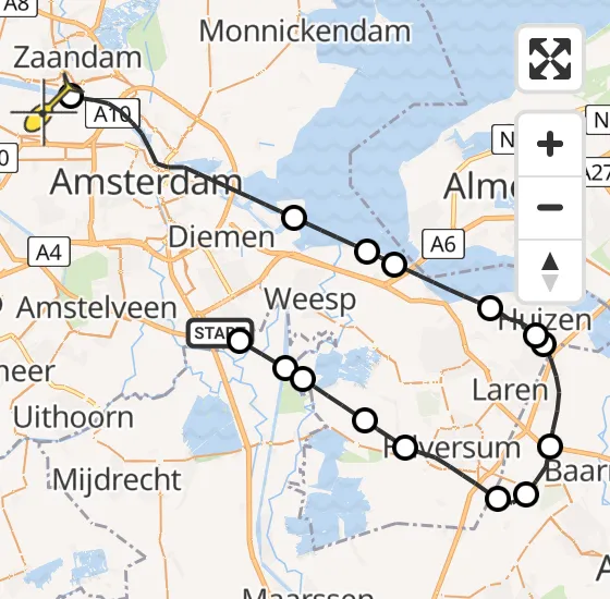 Vlucht Traumahelikopter PH-TTR van Academisch Medisch Centrum (AMC) naar Amsterdam Heliport op dinsdag 4 juni 2024 15:36