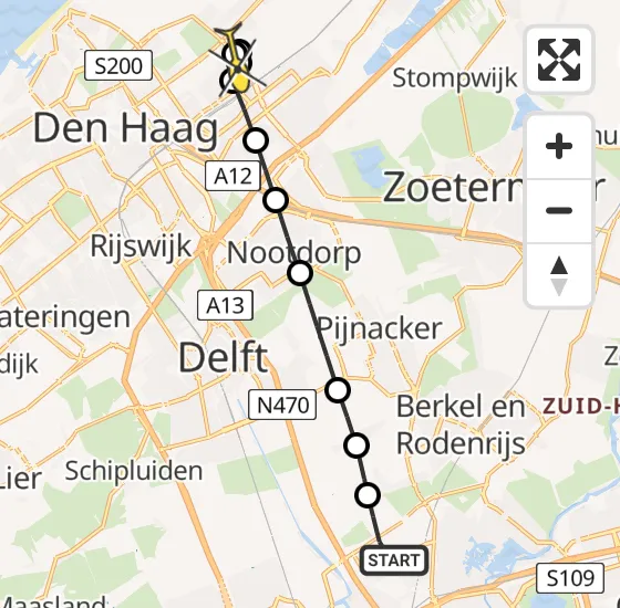 Vlucht Traumahelikopter PH-UMC van Rotterdam The Hague Airport naar Wassenaar op dinsdag 4 juni 2024 14:52