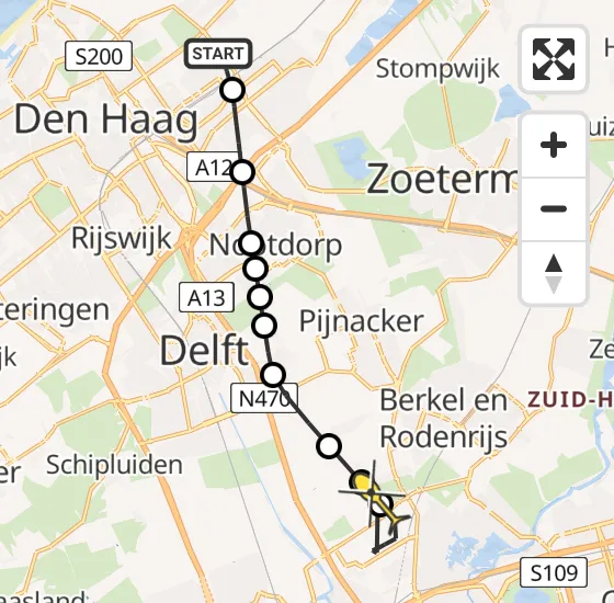 Vlucht Traumahelikopter PH-UMC van Den Haag naar Berkel en Rodenrijs op dinsdag 4 juni 2024 15:18