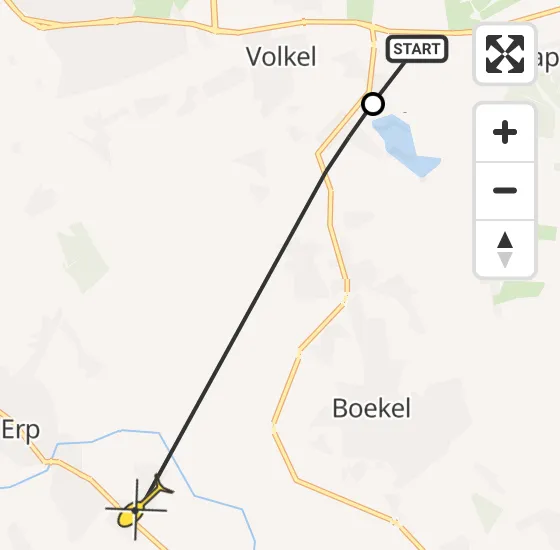 Vlucht Traumahelikopter PH-HVB van Vliegbasis Volkel naar Erp op dinsdag 4 juni 2024 15:36