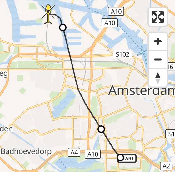 Vlucht Traumahelikopter PH-TTR van Amsterdam naar Amsterdam Heliport op dinsdag 4 juni 2024 16:39
