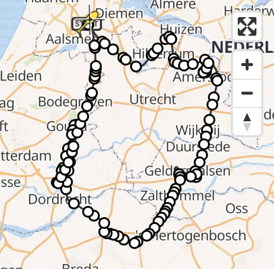 Vlucht Politiehelikopter PH-PXX van Schiphol naar Schiphol op maandag 10 juni 2024 17:58