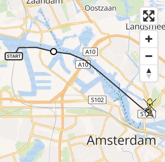 Vlucht Traumahelikopter PH-TTR van Amsterdam Heliport naar Amsterdam op maandag 10 juni 2024 18:54