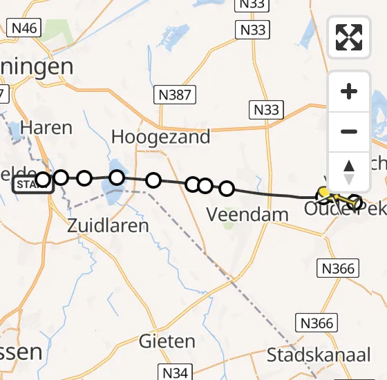 Vlucht Traumahelikopter PH-MAA van Groningen Airport Eelde naar Oude Pekela op dinsdag 11 juni 2024 0:39