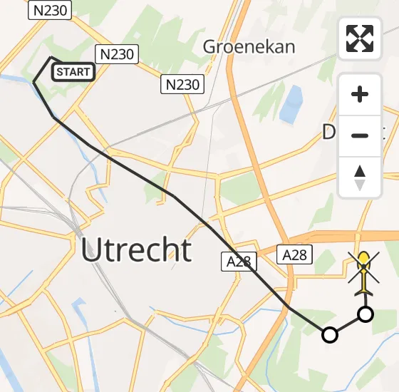 Vlucht Traumahelikopter PH-TTR van Utrecht naar Universitair Medisch Centrum Utrecht op woensdag 12 juni 2024 20:55