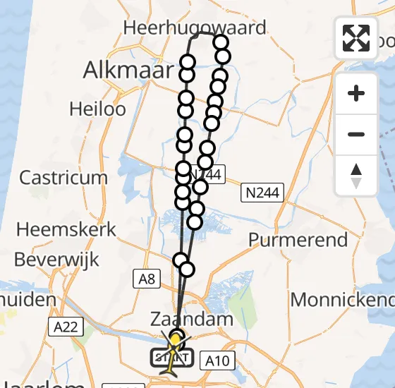 Vlucht Traumahelikopter PH-TTR van Amsterdam Heliport naar Amsterdam Heliport op woensdag 12 juni 2024 21:57