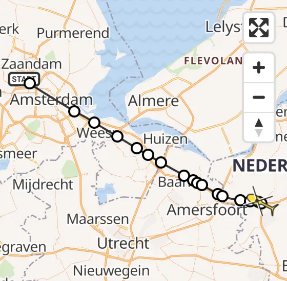 Vlucht Traumahelikopter PH-TTR van Amsterdam Heliport naar Terschuur op donderdag 13 juni 2024 5:36