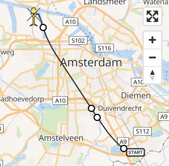 Vlucht Traumahelikopter PH-TTR van Academisch Medisch Centrum (AMC) naar Amsterdam Heliport op vrijdag 14 juni 2024 23:24