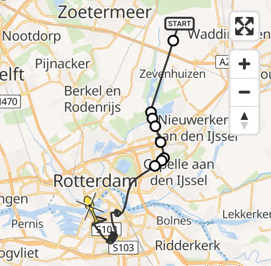 Vlucht Politiehelikopter PH-PXB van Moerkapelle naar Rotterdam op zaterdag 15 juni 2024 8:39