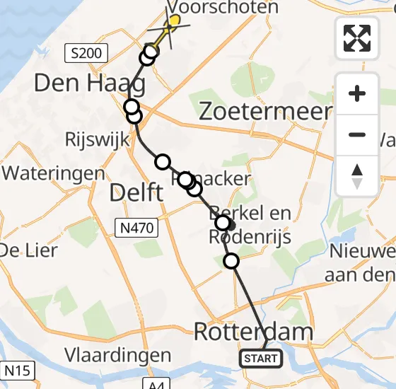 Vlucht Politiehelikopter PH-PXB van Rotterdam naar Wassenaar op zaterdag 15 juni 2024 9:05