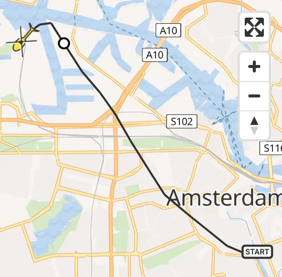 Vlucht Traumahelikopter PH-TTR van Amsterdam naar Amsterdam Heliport op zaterdag 15 juni 2024 11:23