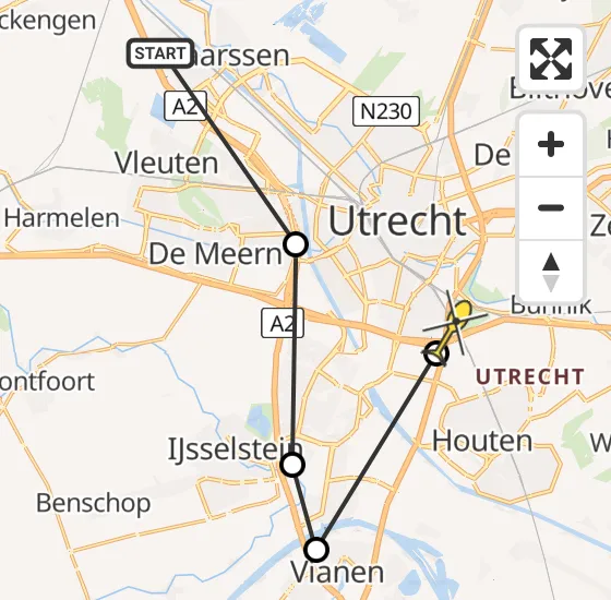 Vlucht Politiehelikopter PH-PXB van Maarssen naar Utrecht op zaterdag 15 juni 2024 19:18