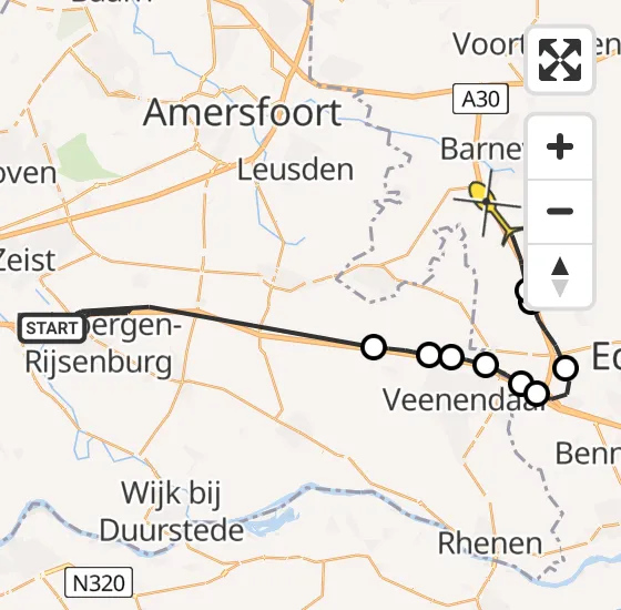Vlucht Politiehelikopter PH-PXB van Driebergen-Rijsenburg naar Lunteren op zaterdag 15 juni 2024 19:33