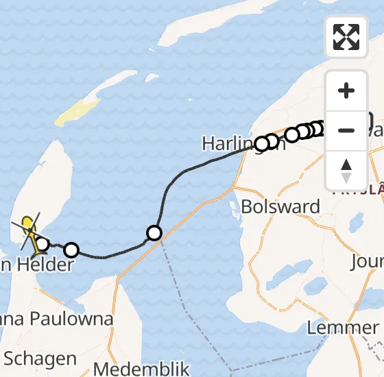 Vlucht Ambulancehelikopter PH-HOW van Leeuwarden naar Den Hoorn op zondag 16 juni 2024 6:16