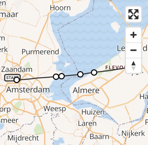 Vlucht Traumahelikopter PH-TTR van Amsterdam Heliport naar Lelystad op zondag 16 juni 2024 8:09