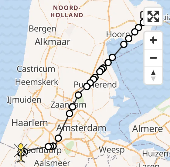 Vlucht Traumahelikopter PH-TTR van Grootebroek naar Hillegom op zondag 16 juni 2024 12:49