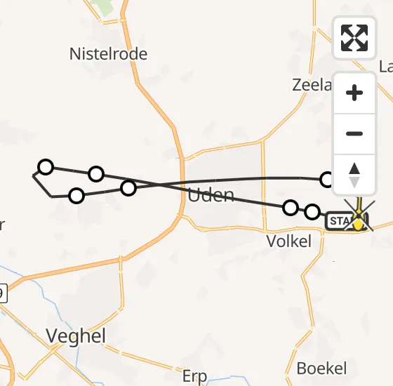 Vlucht Traumahelikopter PH-HVB van Vliegbasis Volkel naar Vliegbasis Volkel op zondag 16 juni 2024 17:55