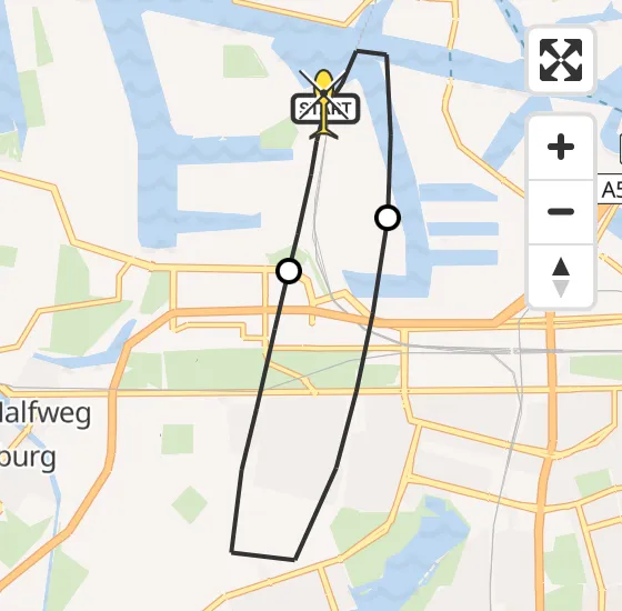 Vlucht Traumahelikopter PH-TTR van Amsterdam Heliport naar Amsterdam Heliport op zondag 16 juni 2024 19:19