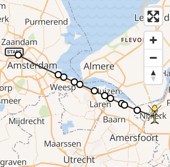 Vlucht Traumahelikopter PH-TTR van Amsterdam Heliport naar Nijkerk op maandag 17 juni 2024 7:58