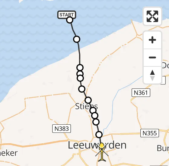 Vlucht Ambulancehelikopter PH-HOW van Ballum naar Leeuwarden op maandag 17 juni 2024 9:24