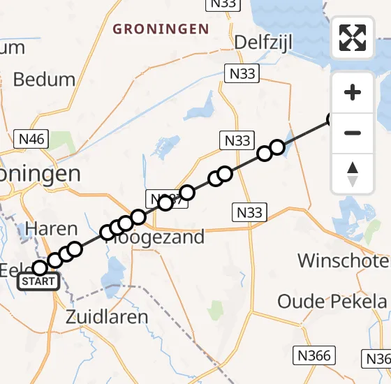 Vlucht Traumahelikopter PH-MAA van Groningen Airport Eelde naar Woldendorp op maandag 17 juni 2024 11:42