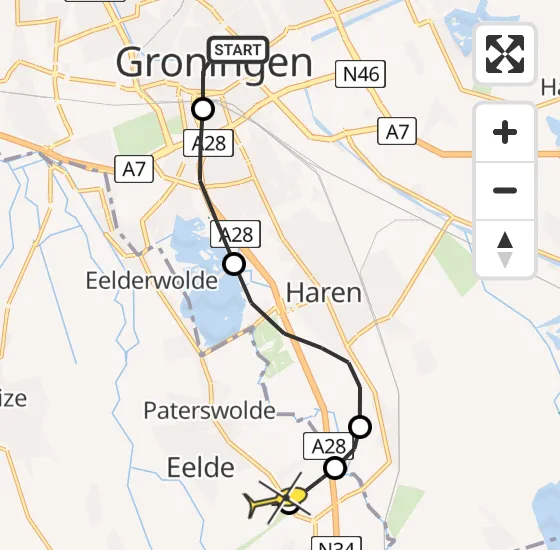 Vlucht Traumahelikopter PH-MAA van Universitair Medisch Centrum Groningen naar Groningen Airport Eelde op maandag 17 juni 2024 15:39
