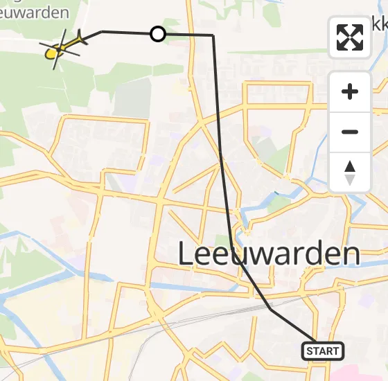 Vlucht Ambulancehelikopter PH-HOW van Leeuwarden naar Vliegbasis Leeuwarden op maandag 17 juni 2024 17:09