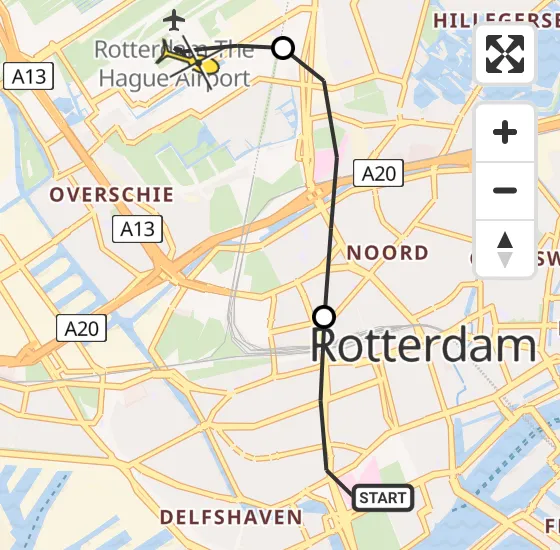 Vlucht Traumahelikopter PH-DOC van Erasmus MC naar Rotterdam The Hague Airport op maandag 17 juni 2024 18:01