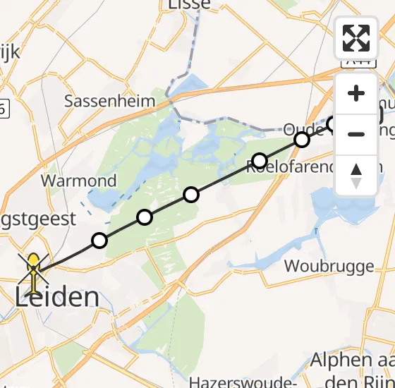 Vlucht Traumahelikopter PH-TTR van Leimuiden naar Leiden op dinsdag 18 juni 2024 1:09